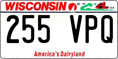 WI license plate 255VPQ