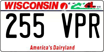 WI license plate 255VPR