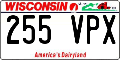 WI license plate 255VPX