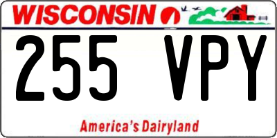 WI license plate 255VPY