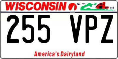 WI license plate 255VPZ