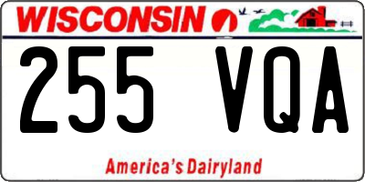 WI license plate 255VQA