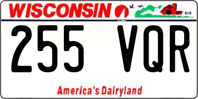 WI license plate 255VQR