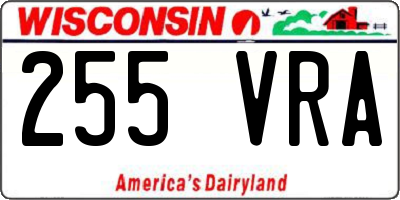 WI license plate 255VRA