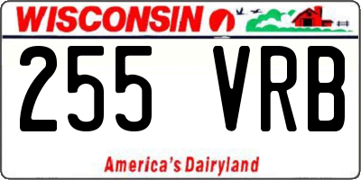 WI license plate 255VRB