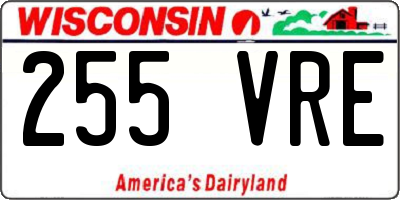 WI license plate 255VRE