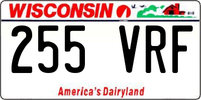 WI license plate 255VRF