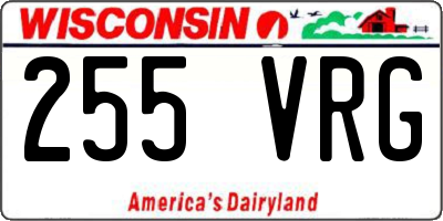 WI license plate 255VRG