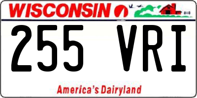 WI license plate 255VRI