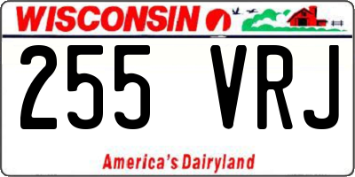 WI license plate 255VRJ