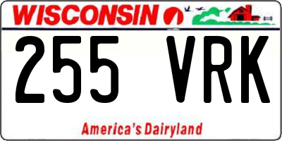 WI license plate 255VRK