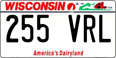 WI license plate 255VRL