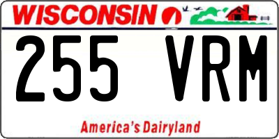 WI license plate 255VRM