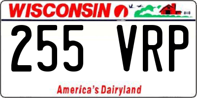 WI license plate 255VRP
