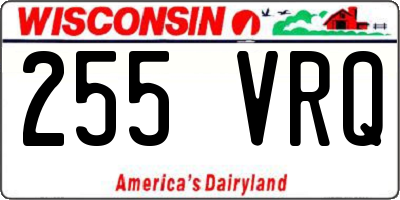 WI license plate 255VRQ