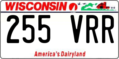 WI license plate 255VRR
