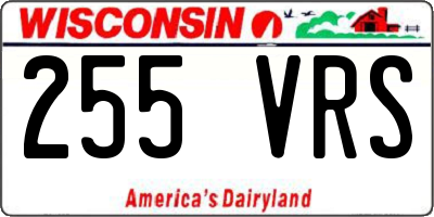 WI license plate 255VRS