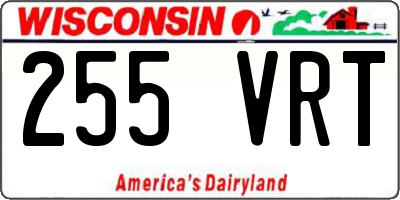 WI license plate 255VRT
