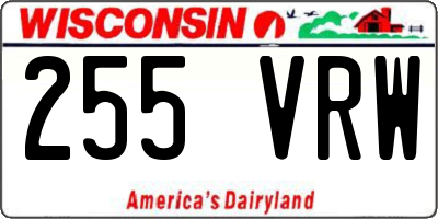 WI license plate 255VRW