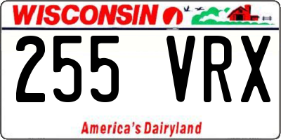 WI license plate 255VRX