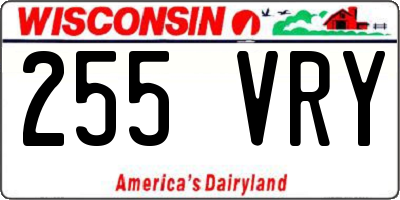 WI license plate 255VRY