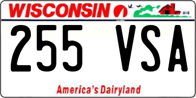 WI license plate 255VSA
