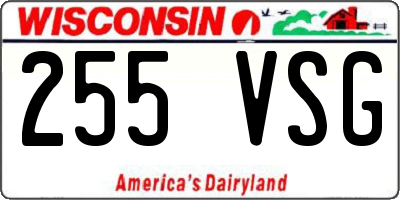 WI license plate 255VSG