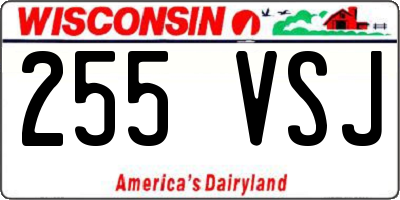 WI license plate 255VSJ