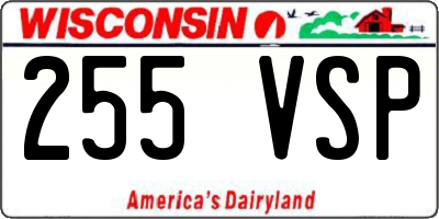 WI license plate 255VSP