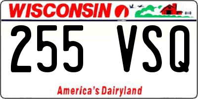 WI license plate 255VSQ