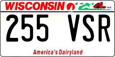 WI license plate 255VSR