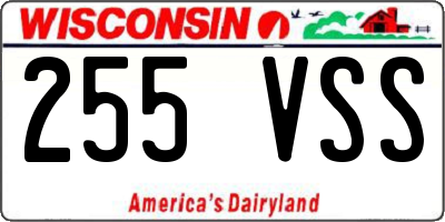 WI license plate 255VSS
