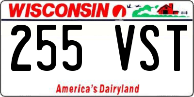 WI license plate 255VST