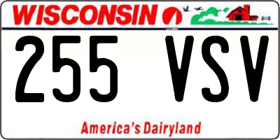 WI license plate 255VSV