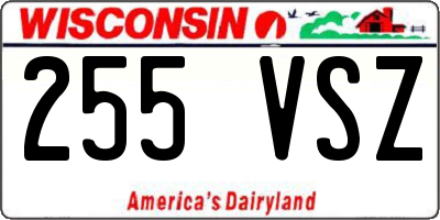 WI license plate 255VSZ