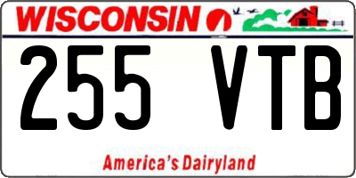 WI license plate 255VTB