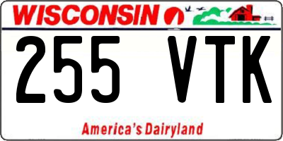 WI license plate 255VTK