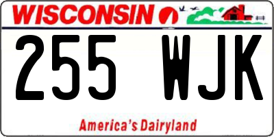 WI license plate 255WJK
