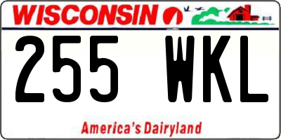 WI license plate 255WKL