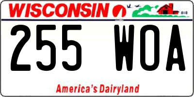 WI license plate 255WOA
