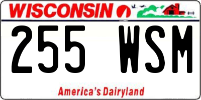 WI license plate 255WSM