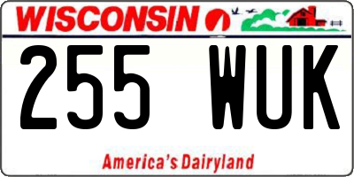 WI license plate 255WUK
