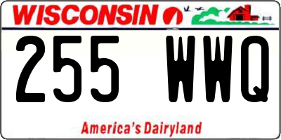 WI license plate 255WWQ
