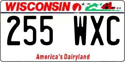 WI license plate 255WXC