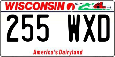 WI license plate 255WXD