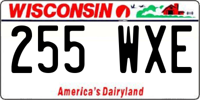 WI license plate 255WXE