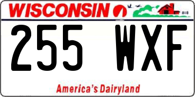 WI license plate 255WXF