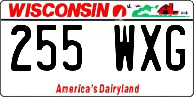 WI license plate 255WXG