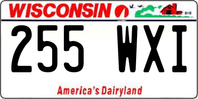 WI license plate 255WXI