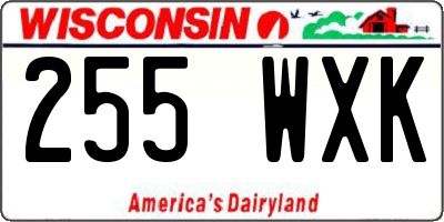WI license plate 255WXK